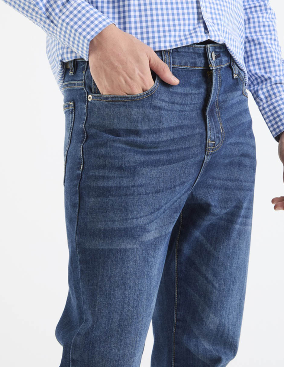 Jeans slim lavado medio para hombre 5