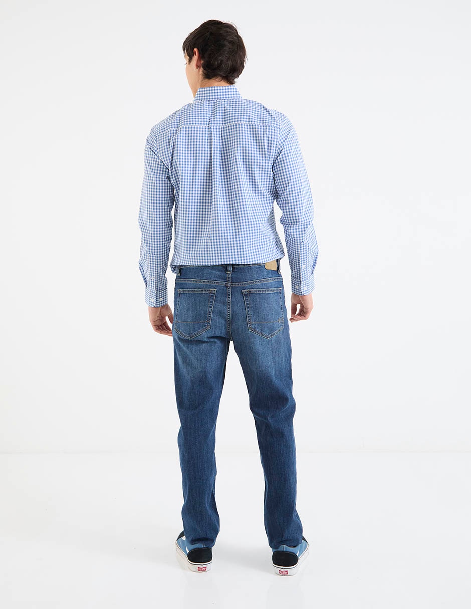Jeans slim lavado medio para hombre 6