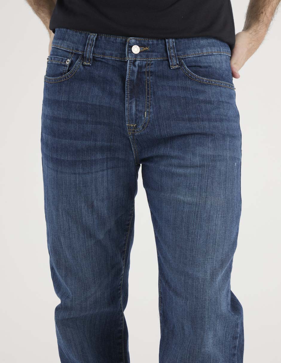 Jeans straight lavado whisker para hombre 4